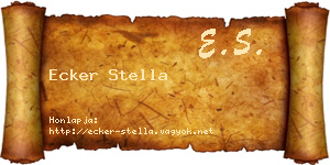 Ecker Stella névjegykártya